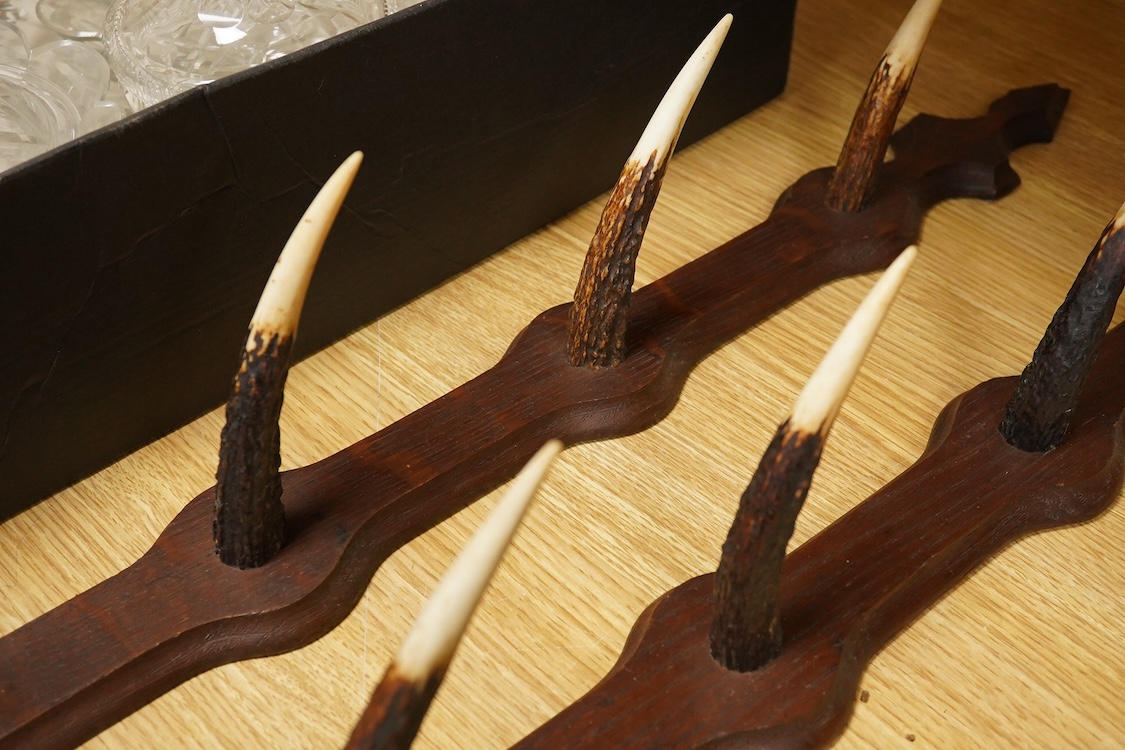 A pair of antler gun racks, 70cm high